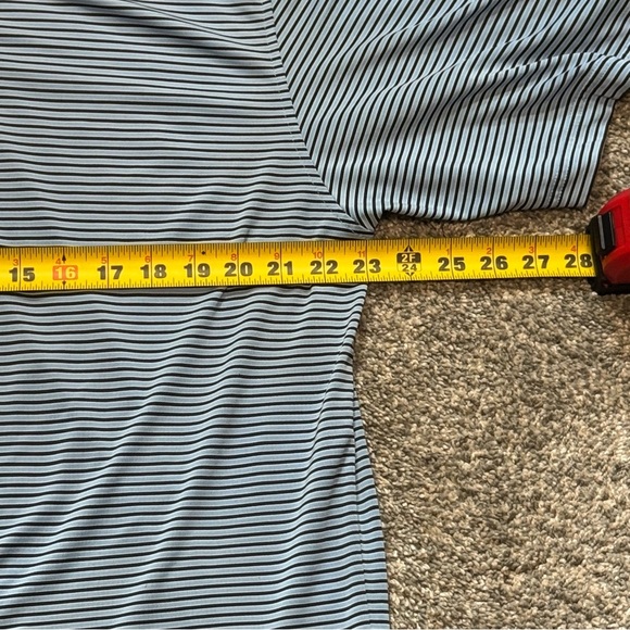 Footjoy Golf Polo Shirt Blue and Black Striped Men’s Size Large Ventura - Picture 4 of 9